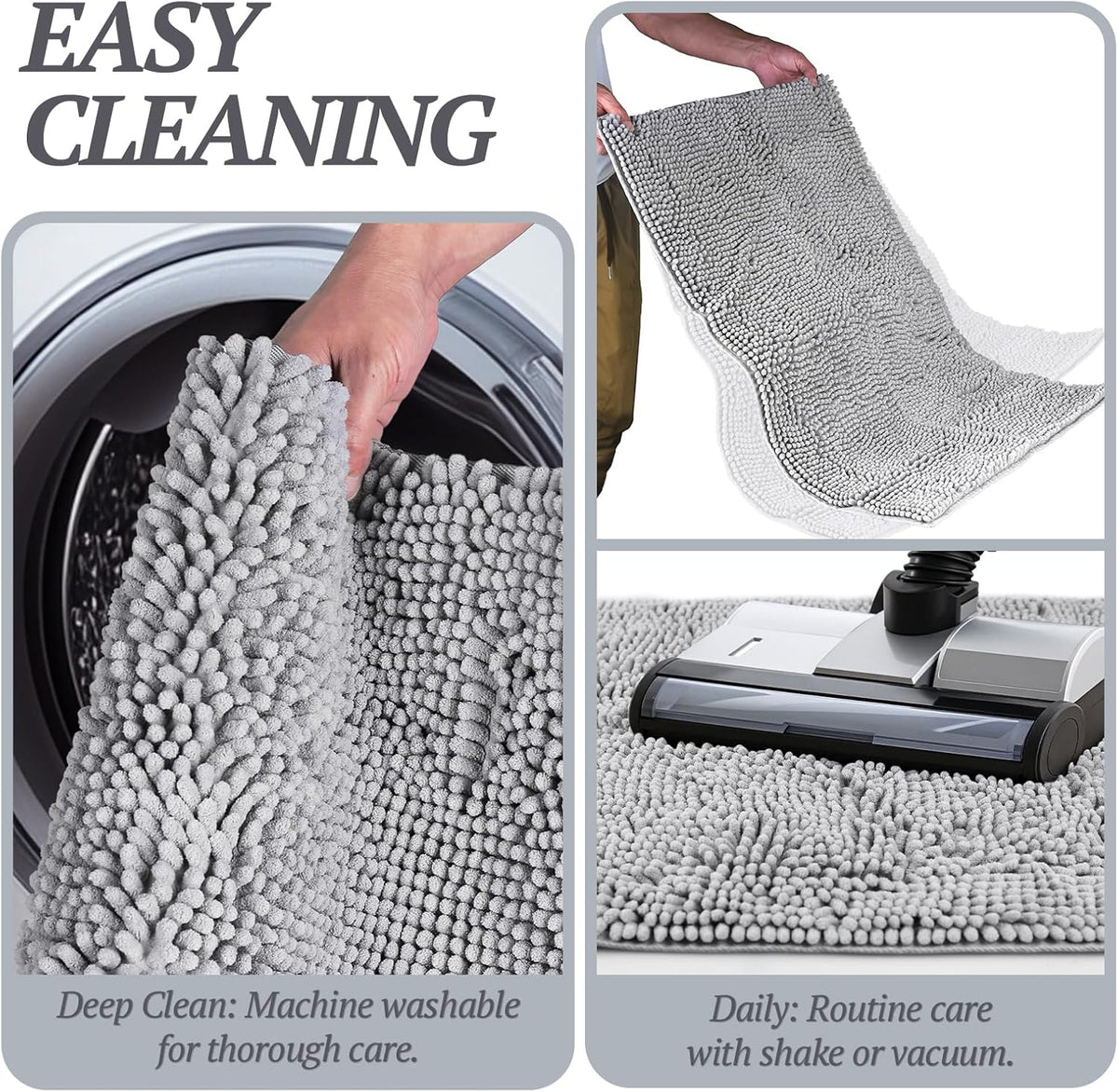 Dog Door Mat Absorpmax Dog Mat for Muddy Paw, 35 × 25", Grey | Mud Rug with Non Slip Backing for Indoor & Outdoor, Washable Soft Chenille anti Mud Waterproof