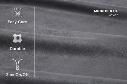 Barker Beds XL Orthopedic Dog Bed - 7" Pillow Top with Headrest - 75-120 Lbs - Memory Foam for Joint Pain & Arthritis - Vet Recommended, Washable Cover - Made in USA - 52"X36"X7" - Charcoal