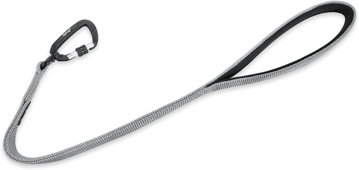 Short Dog Leash 24", Heavy Duty Nylon with Padded Handle | Durable for Loose-Leash Training, Fits S/M/L Dogs. for Walks/Jogs/Hikes & Crosswalks – Control & Safety. Gray