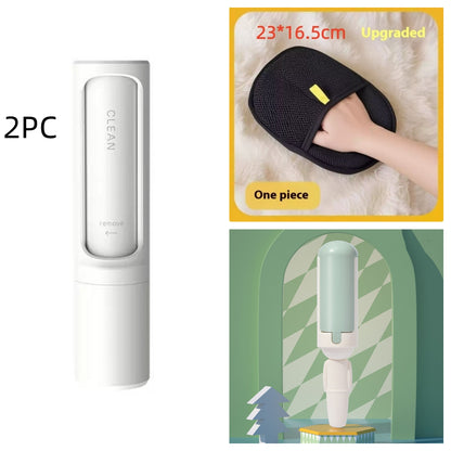 2-1 Reusable Pet Hair Remover Brush Lint Roller Portable Effective Self Cleaning Tool for Cat Dog Fur Hair Dust Removal Brush