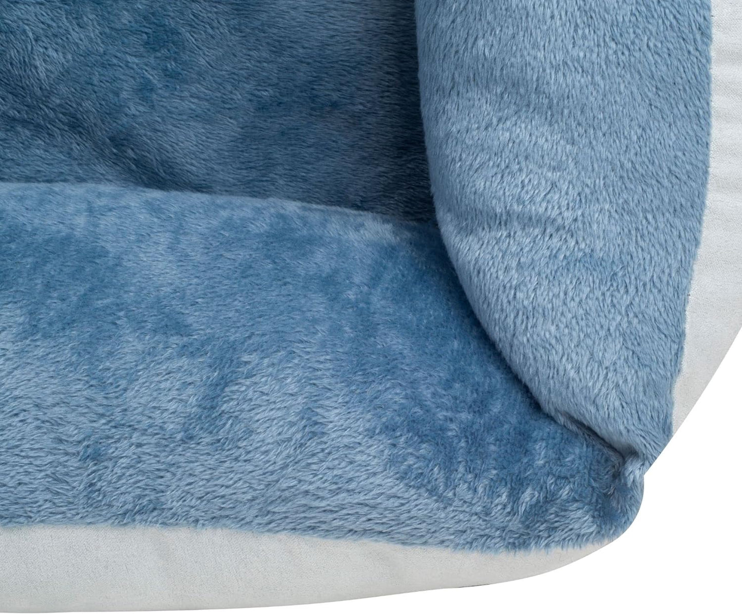 Rectangle Bolster Pet Bed, Dog Bed Medium Size, Blue with Orthopedic Insert.