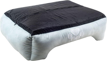 Rectangle Bolster Pet Bed, Dog Bed Medium Size, Blue with Orthopedic Insert.